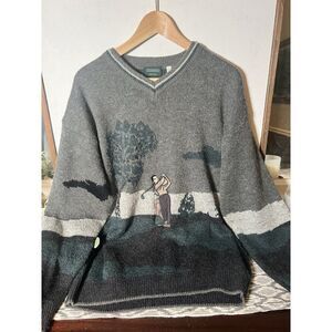 Mens Canda C&A Vintage 90s Embroidery Golf Oversized Grandpa Sweater y2k XL.   I